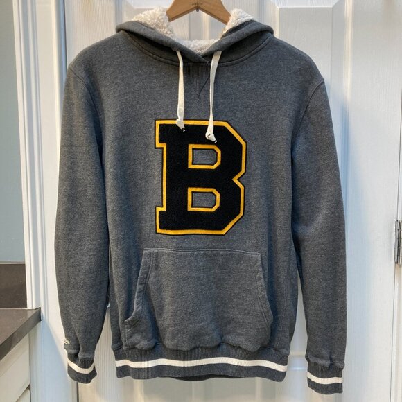 Boston Bruins Mitchell and Ness Throwback Varsity B Logo Hoodie Size Small - Picture 10 of 10